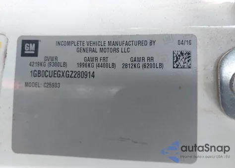 2016 Chevrolet Silverado 2500Hd Wt from USA, damaged, VIN 1GB0CUEGXGZ280914